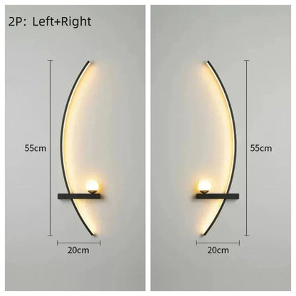 Modern LED Wall Lamp – Minimalist Art Design for Bedroom, Living Room, and Bathroom, Gold/Black